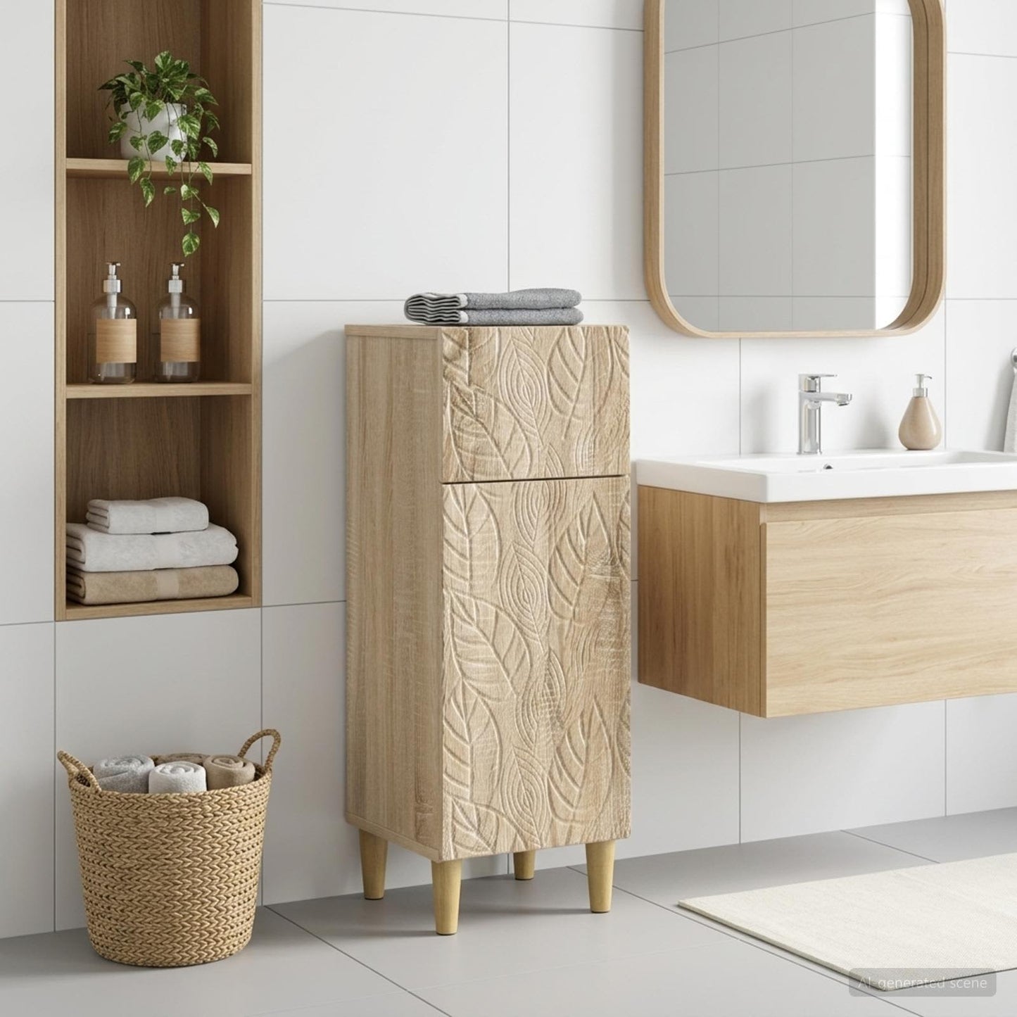 vidaXL Bathroom Storage Cainet DELFT Sonoma Oak 30 x 31 x 80 cm