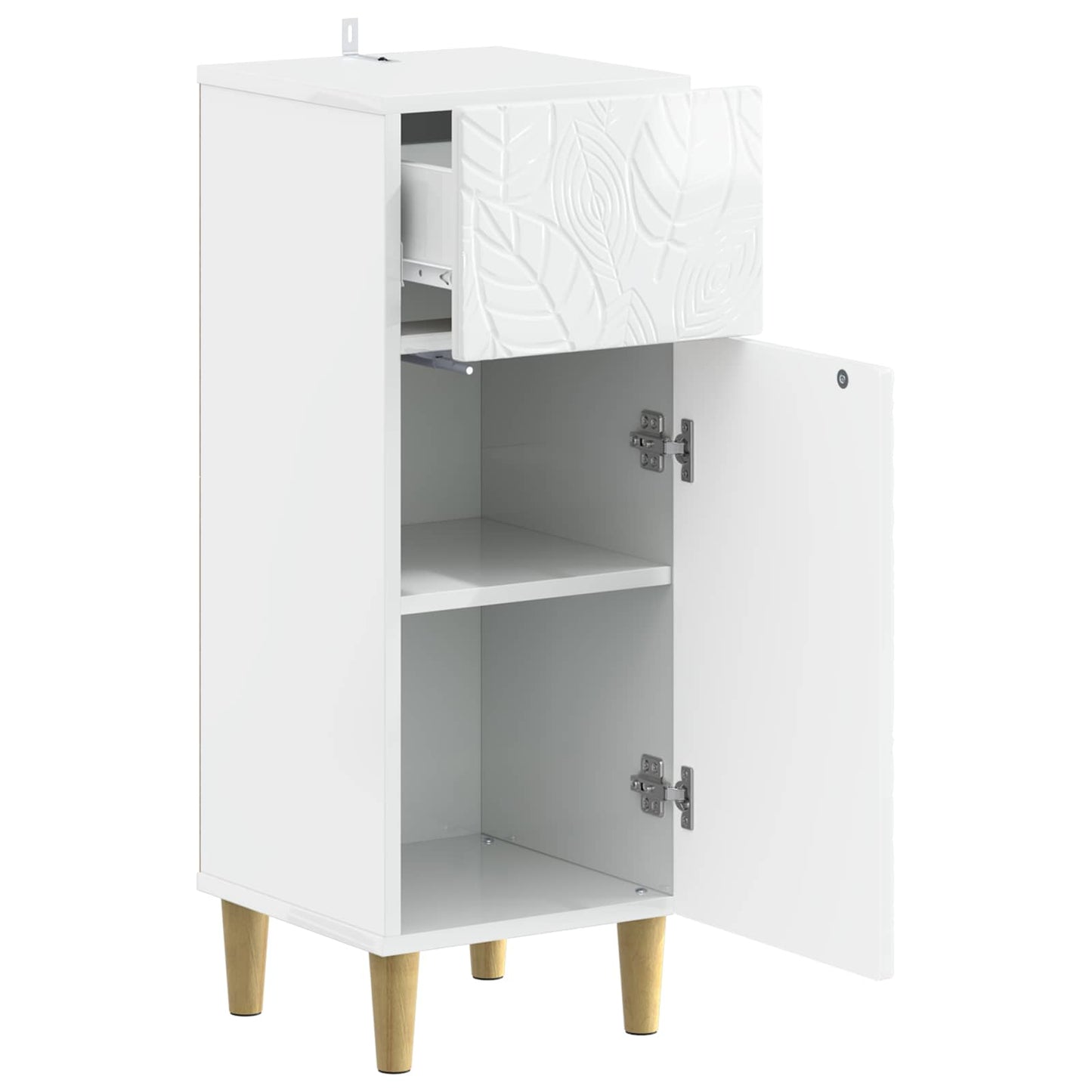 vidaXL Bathroom Storage Cainet DELFT High Gloss White 30 x 31 x 80 cm