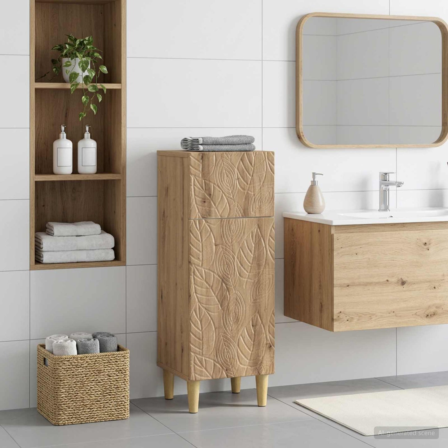vidaXL Bathroom Storage Cainet DELFT Artisan Oak 30 x 31 x 80 cm