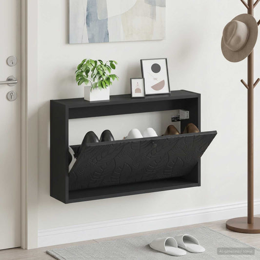 vidaXL Wall-Mounted Shoe Cabinet DELFT 71 x 17 x 43 cm Engineered Wood