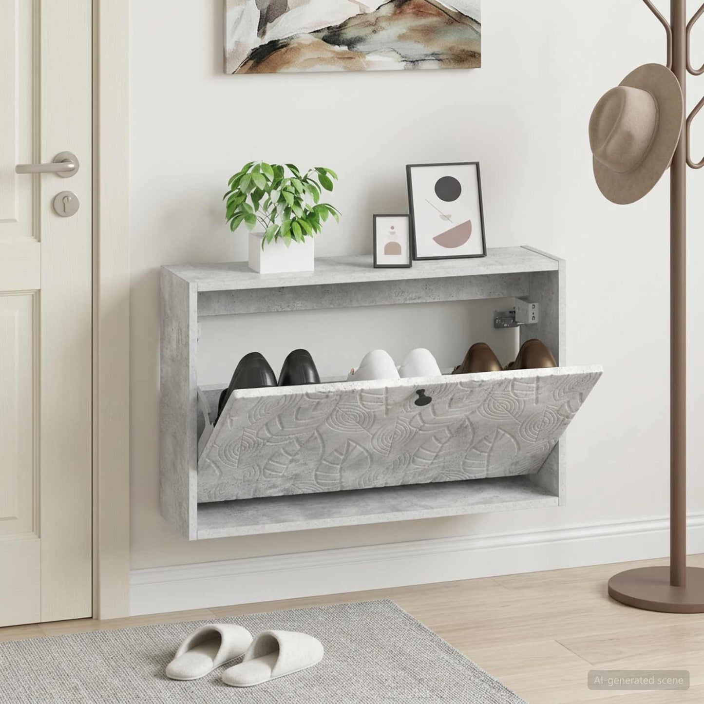 vidaXL Wall-Mounted Shoe Cabinet DELFT 71 x 17 x 43 cm Engineered Wood