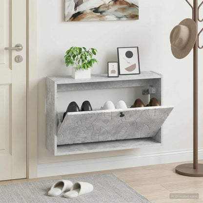 vidaXL Wall-Mounted Shoe Cabinet DELFT 71 x 17 x 43 cm Engineered Wood