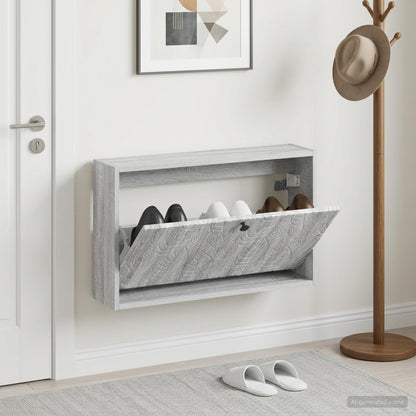 vidaXL Wall-Mounted Shoe Cabinet DELFT 71 x 17 x 43 cm Engineered Wood