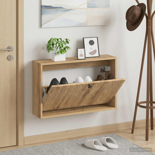 vidaXL Wall-Mounted Shoe Cabinet DELFT 71 x 17 x 43 cm Engineered Wood