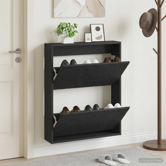 vidaXL Wall-Mounted Shoe Cabinet DELFT 71 x 17 x 86 cm Engineered Wood