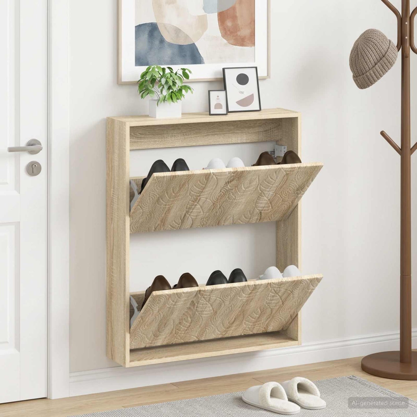vidaXL Wall-Mounted Shoe Cabinet DELFT 71 x 17 x 86 cm Engineered Wood
