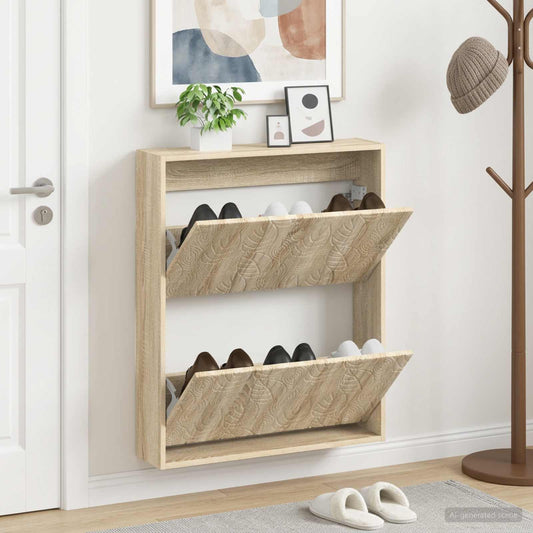 vidaXL Wall-Mounted Shoe Cabinet DELFT 71 x 17 x 86 cm Engineered Wood