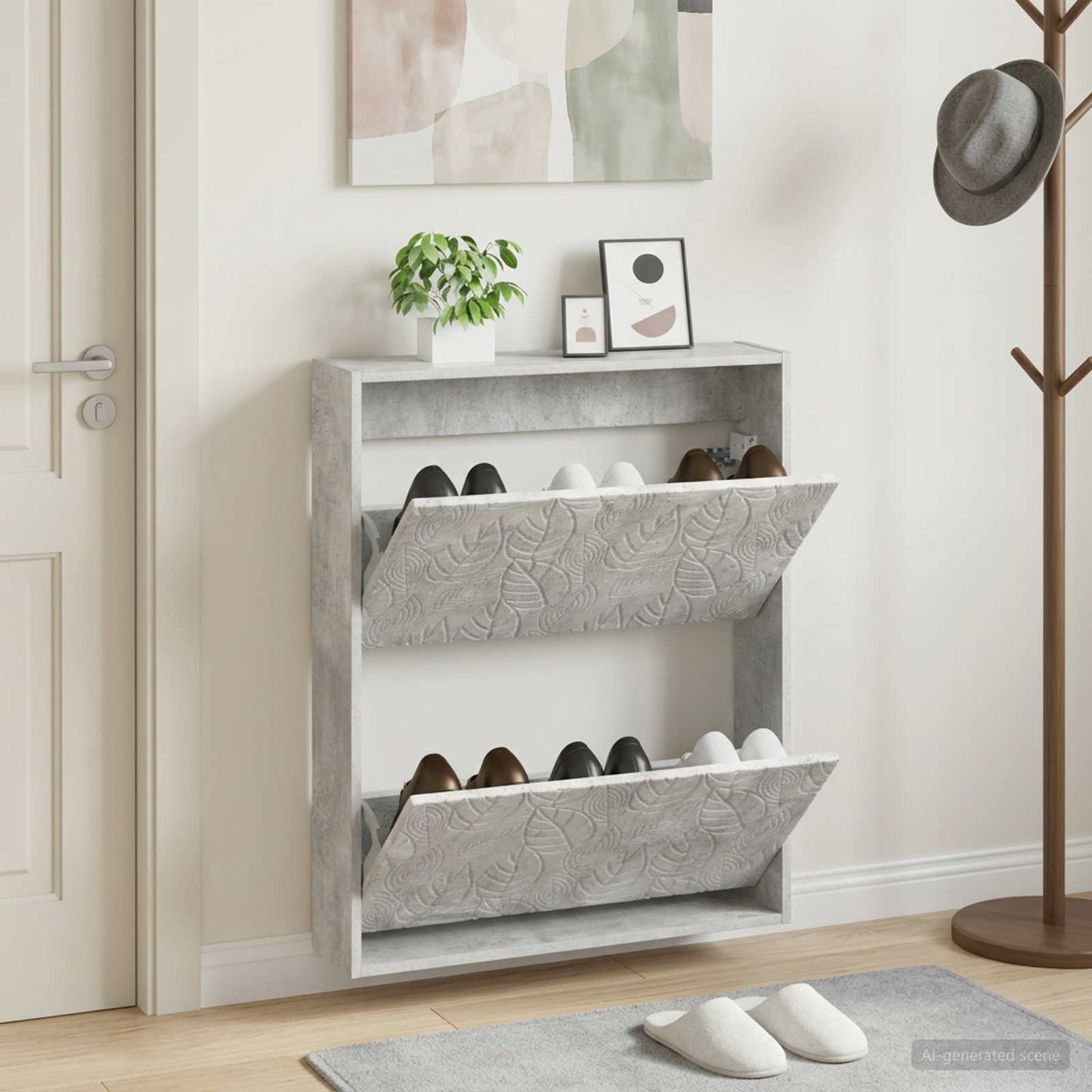 vidaXL Wall-Mounted Shoe Cabinet DELFT 71 x 17 x 86 cm Engineered Wood