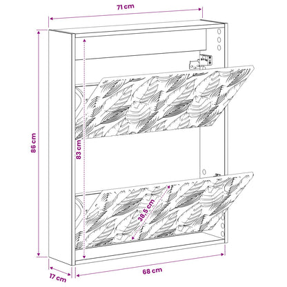 vidaXL Wall-Mounted Shoe Cabinet DELFT 71 x 17 x 86 cm Engineered Wood