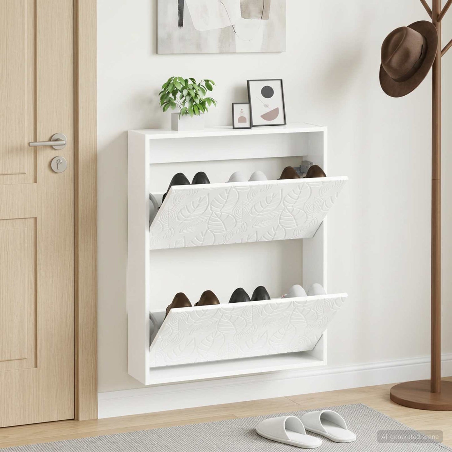 vidaXL Wall-Mounted Shoe Cabinet DELFT 71 x 17 x 86 cm Engineered Wood
