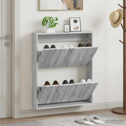 vidaXL Wall-Mounted Shoe Cabinet DELFT 71 x 17 x 86 cm Engineered Wood