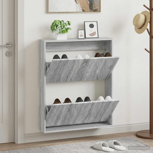 vidaXL Wall-Mounted Shoe Cabinet DELFT 71 x 17 x 86 cm Engineered Wood