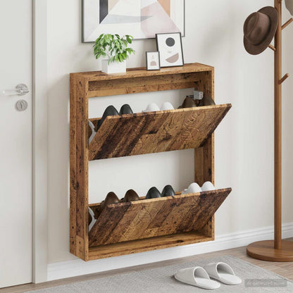 vidaXL Wall-Mounted Shoe Cabinet DELFT 71 x 17 x 86 cm Engineered Wood