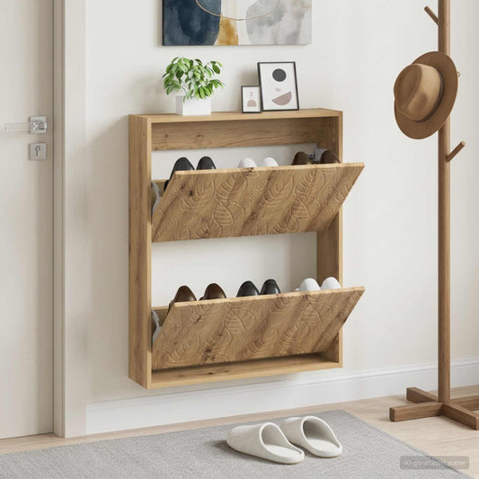 vidaXL Wall-Mounted Shoe Cabinet DELFT 71 x 17 x 86 cm Engineered Wood