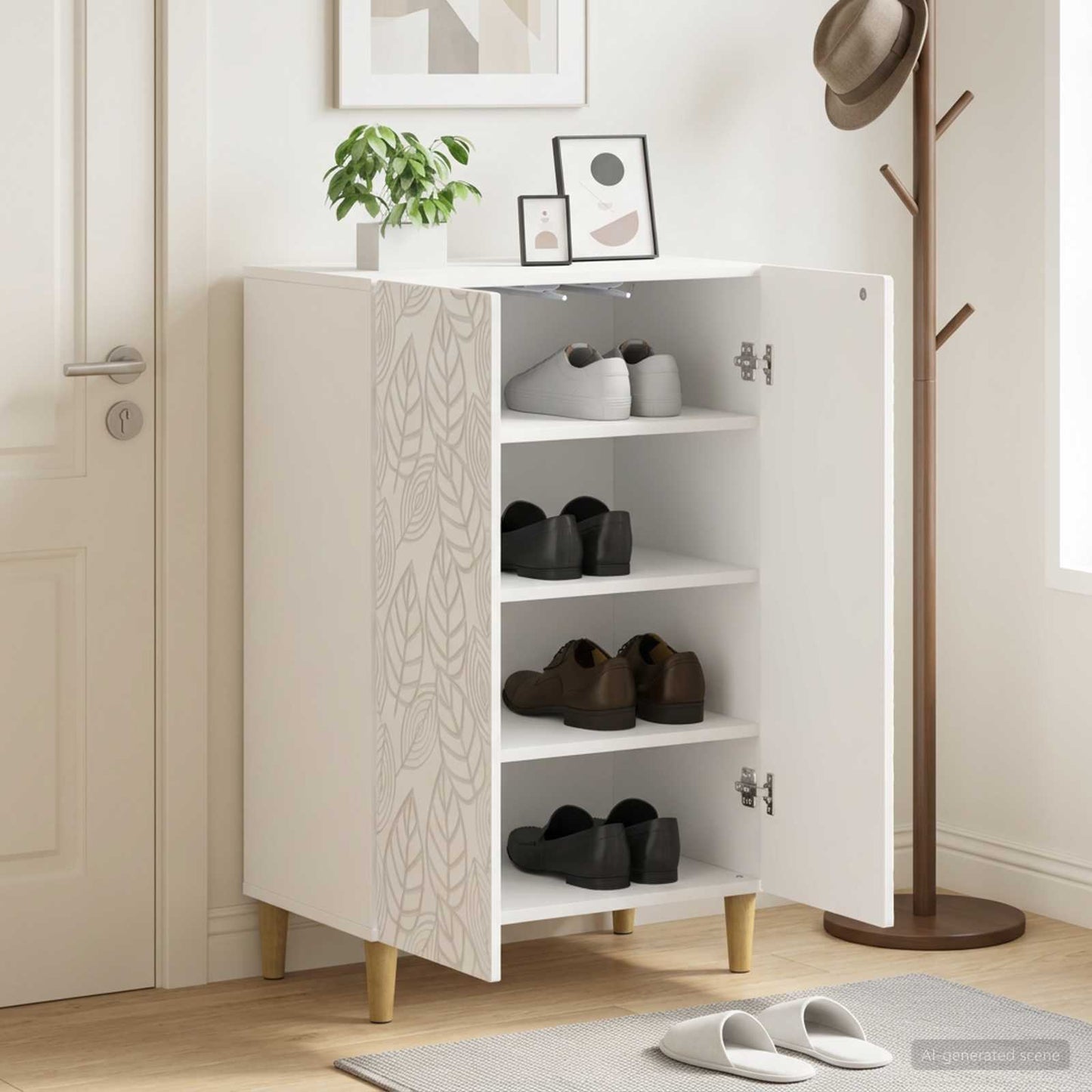 vidaXL Shoe Cabinet DELFT 59.5 x 39.5 x 90 cm Engineered Wood White