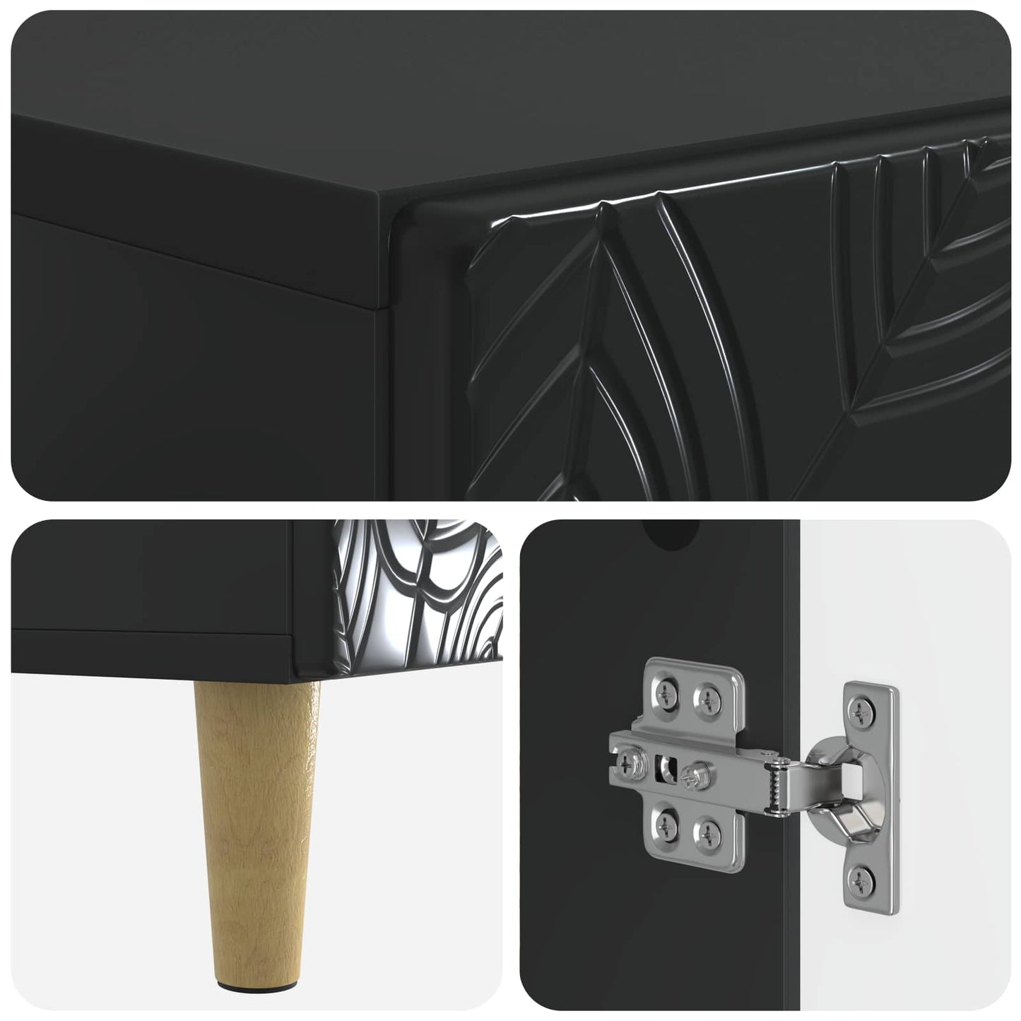 vidaXL Shoe Cabinet DELFT 59.5 x 39.5 x 90 cm Engineered Wood Black