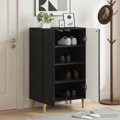 vidaXL Shoe Cabinet DELFT 59.5 x 39.5 x 90 cm Engineered Wood Black