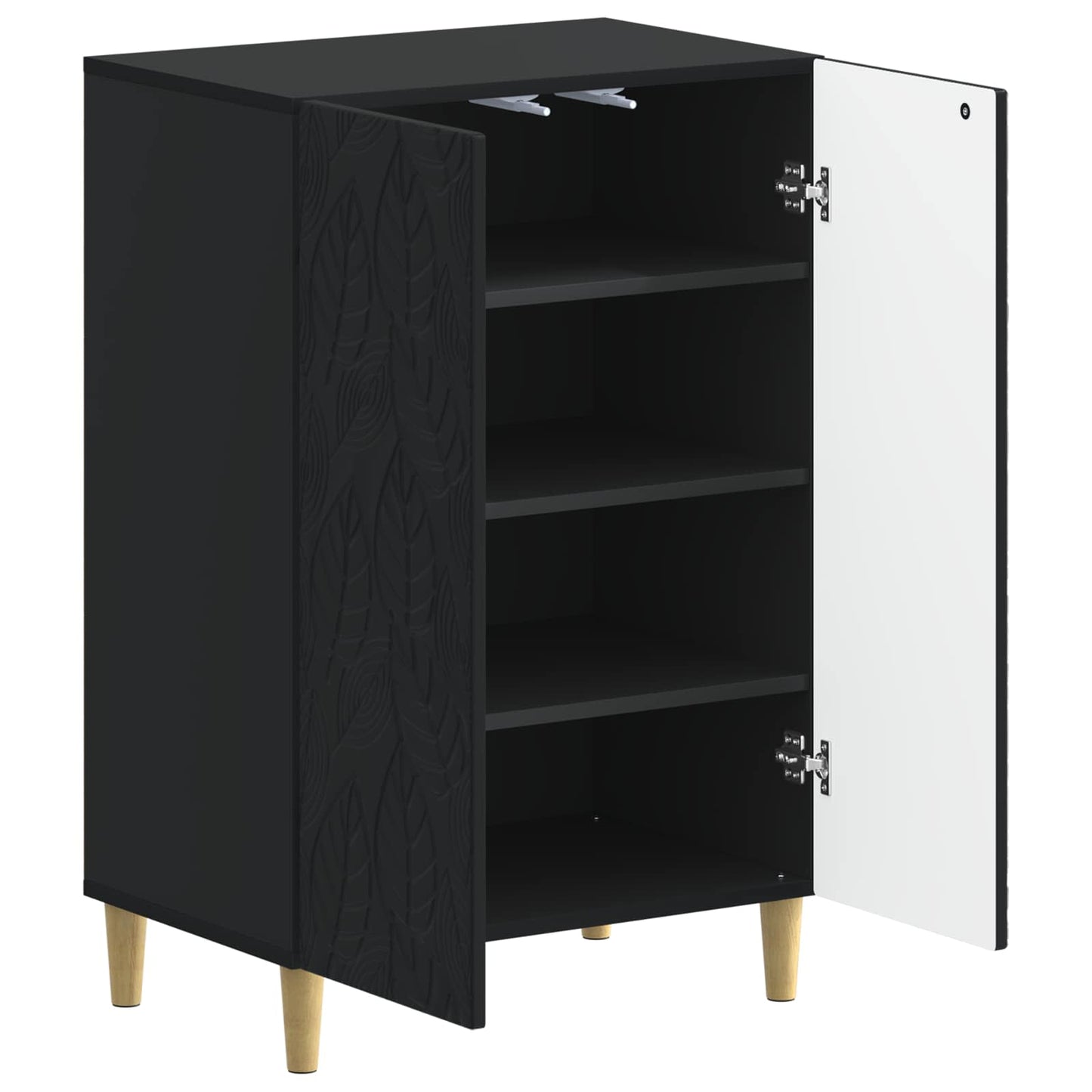 vidaXL Shoe Cabinet DELFT 59.5 x 39.5 x 90 cm Engineered Wood Black