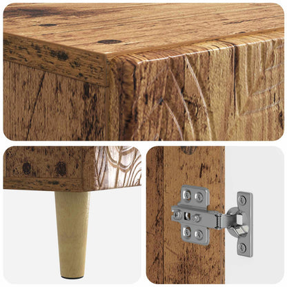 vidaXL Shoe Cabinet DELFT 59.5 x 39.5 x 90 cm Engineered Wood Old Wood