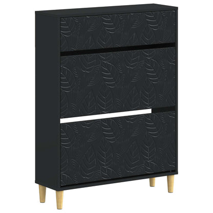 vidaXL Shoe Cabinet DELFT 78 x 24 x 103 cm Engineered Wood Black