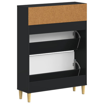 vidaXL Shoe Cabinet DELFT 78 x 24 x 103 cm Engineered Wood Black