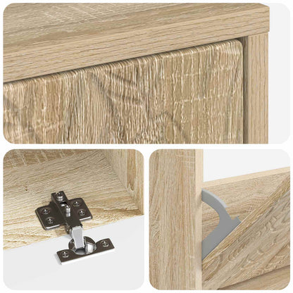 vidaXL Shoe Cabinet DELFT 78 x 24 x 103 cm Engineered Wood Sonoma Oak