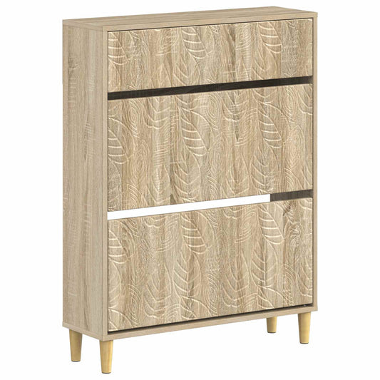 vidaXL Shoe Cabinet DELFT 78 x 24 x 103 cm Engineered Wood Sonoma Oak