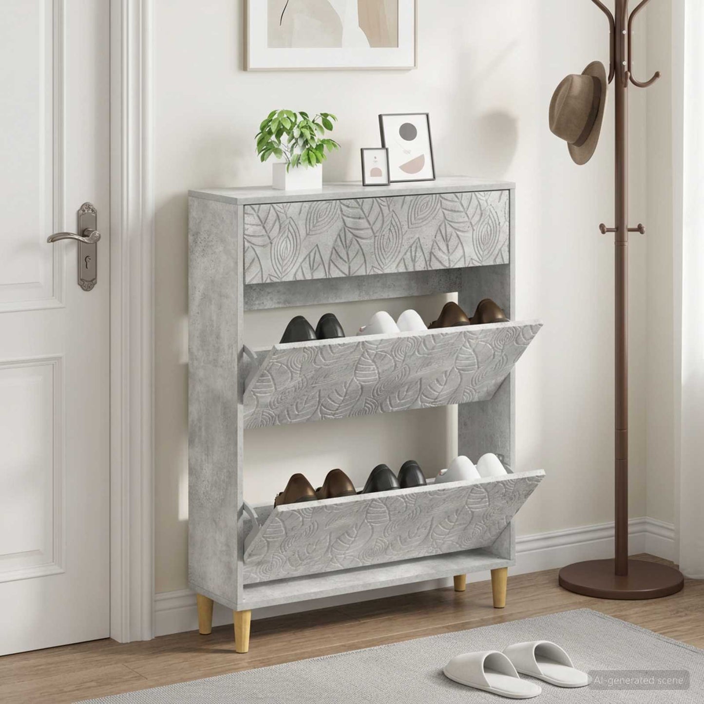 vidaXL Shoe Cabinet DELFT 78 x 24 x 103 cm Engineered Wood