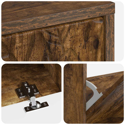 vidaXL Shoe Cabinet DELFT 78 x 24 x 103 cm Engineered Wood Smoked Oak