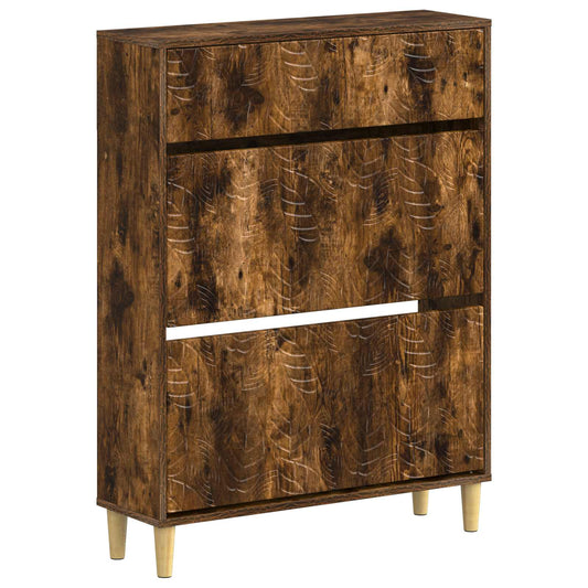 vidaXL Shoe Cabinet DELFT 78 x 24 x 103 cm Engineered Wood Smoked Oak