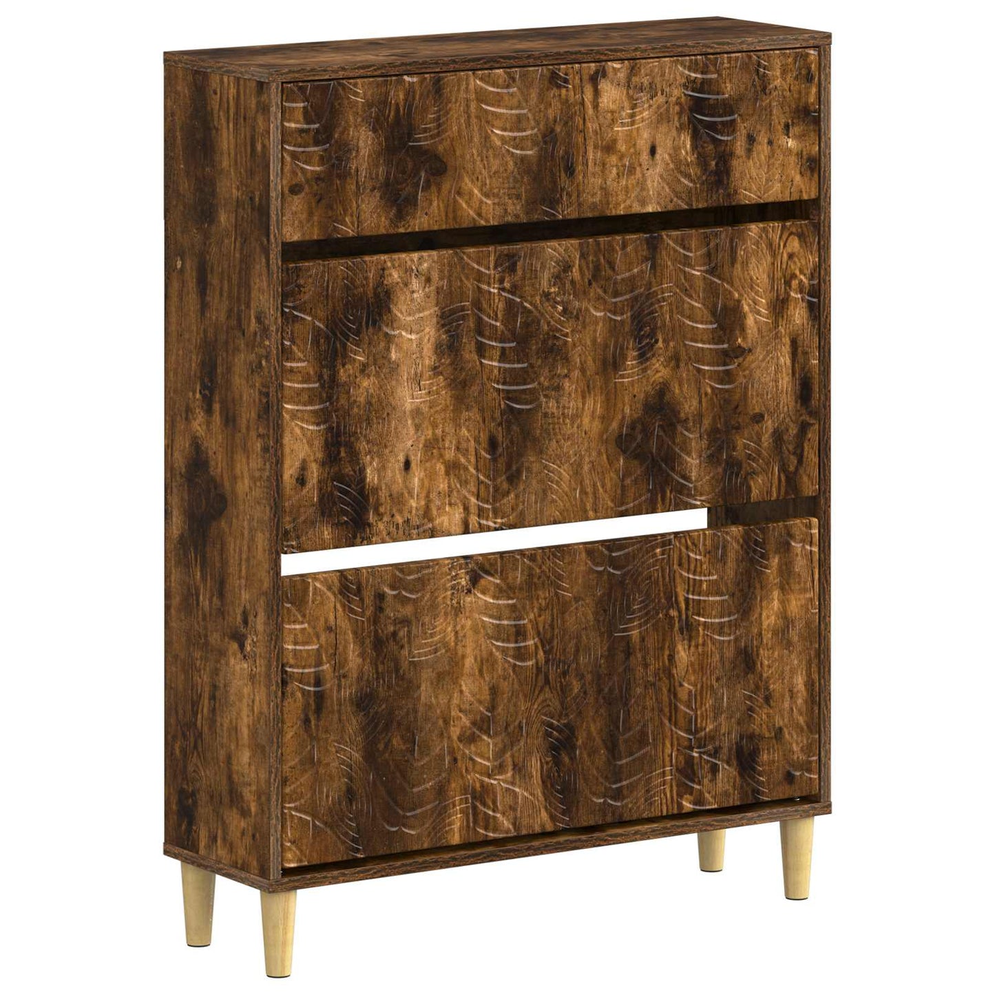 vidaXL Shoe Cabinet DELFT 78 x 24 x 103 cm Engineered Wood Smoked Oak