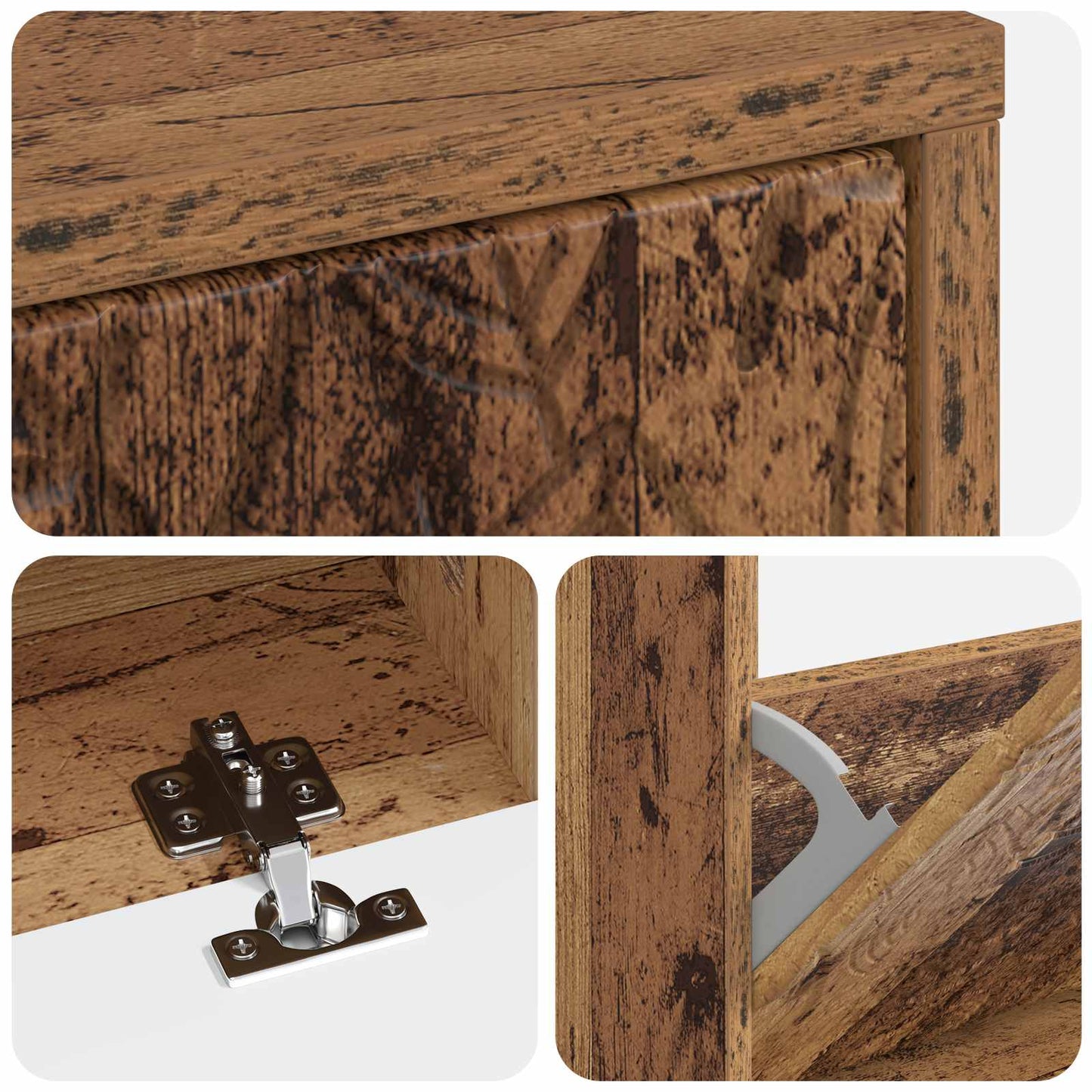 vidaXL Shoe Cabinet DELFT 78 x 24 x 103 cm Engineered Wood Old Wood