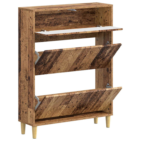 vidaXL Shoe Cabinet DELFT 78 x 24 x 103 cm Engineered Wood Old Wood