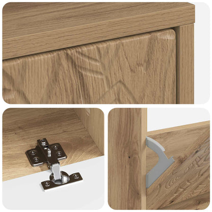 vidaXL Shoe Cabinet DELFT 78 x 24 x 103 cm Engineered Wood Artisan Oak