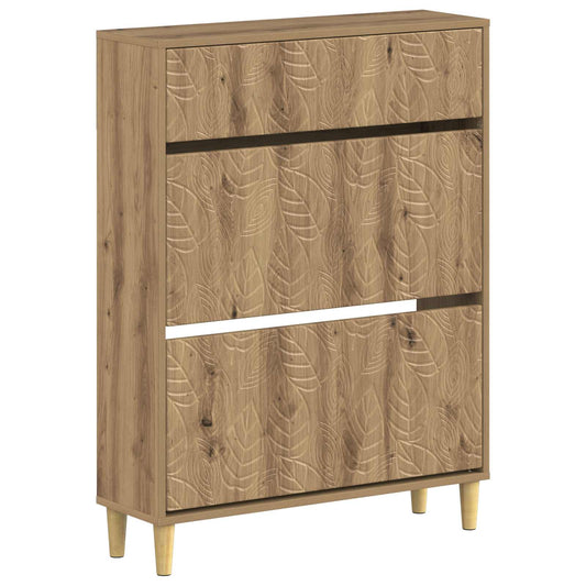 vidaXL Shoe Cabinet DELFT 78 x 24 x 103 cm Engineered Wood Artisan Oak