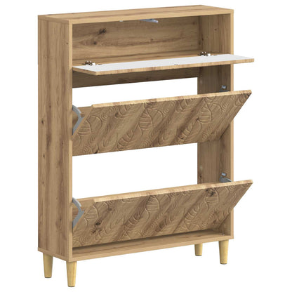 vidaXL Shoe Cabinet DELFT 78 x 24 x 103 cm Engineered Wood Artisan Oak