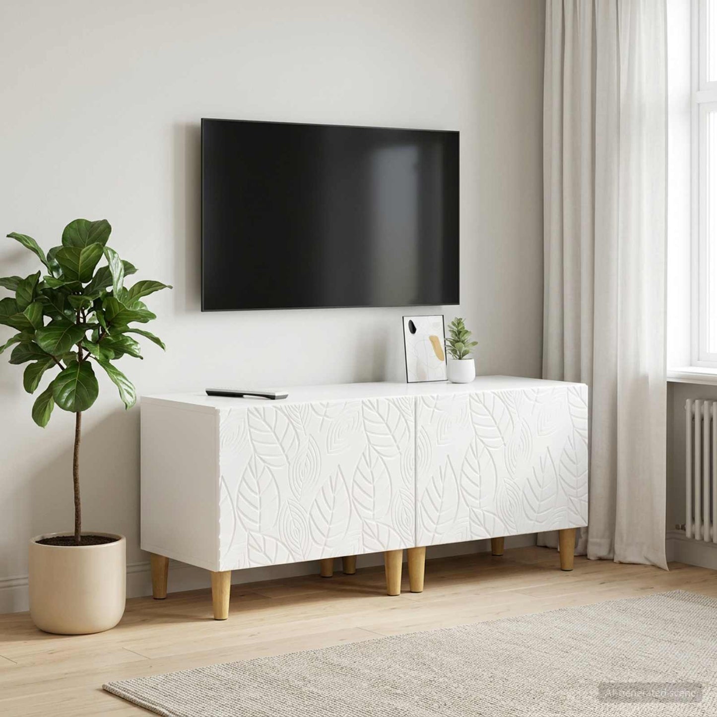 vidaXL TV Cabinet High Gloss White Engineered Wood