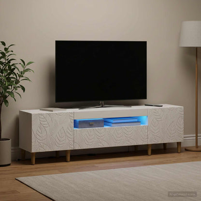 vidaXL LED TV Cabinet White Engineered Wood