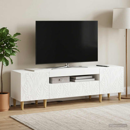 vidaXL LED TV Cabinet White Engineered Wood