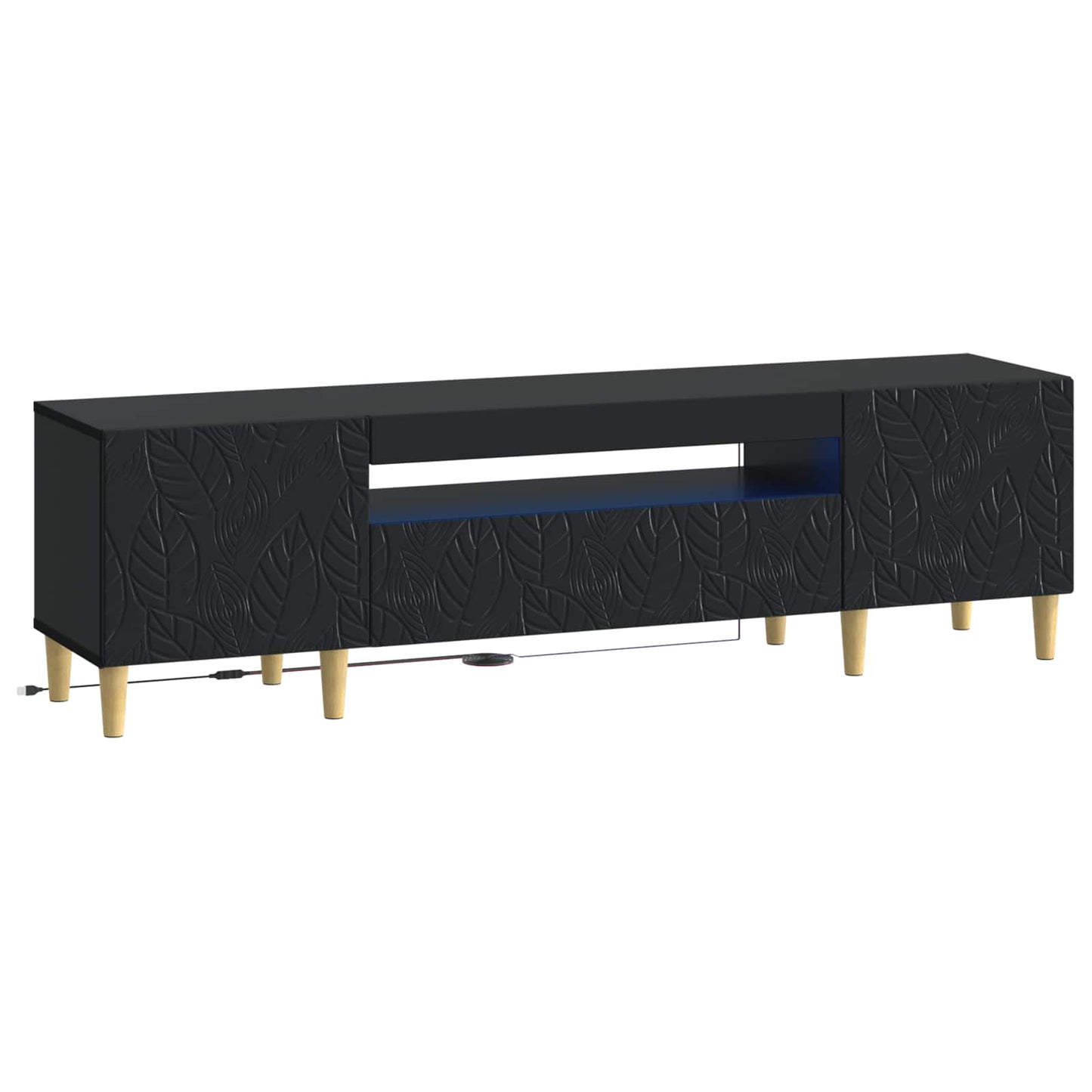 vidaXL LED TV Cabinet Black Engineered Wood