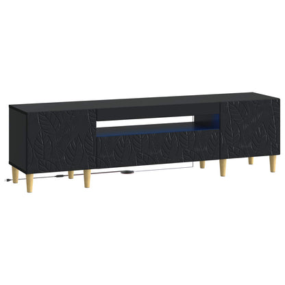 vidaXL LED TV Cabinet Black Engineered Wood