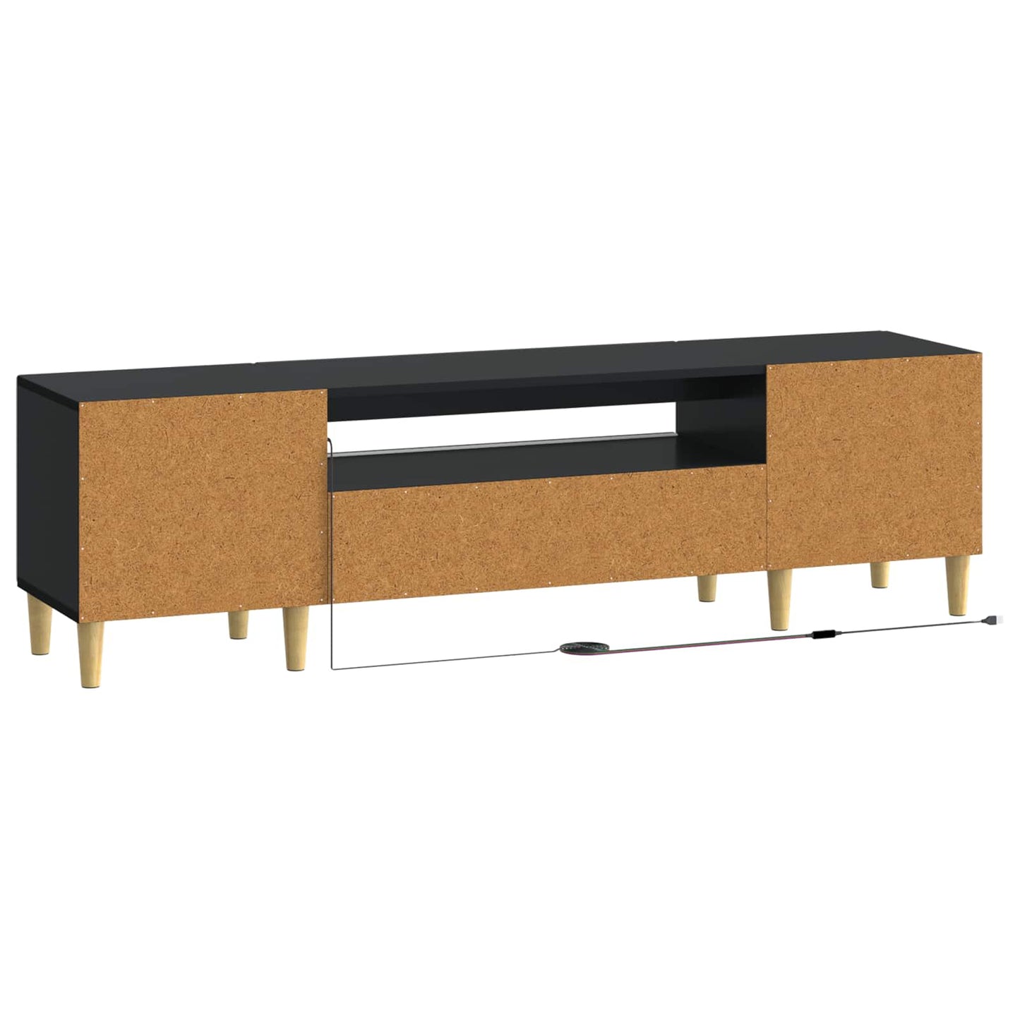 vidaXL LED TV Cabinet Black Engineered Wood
