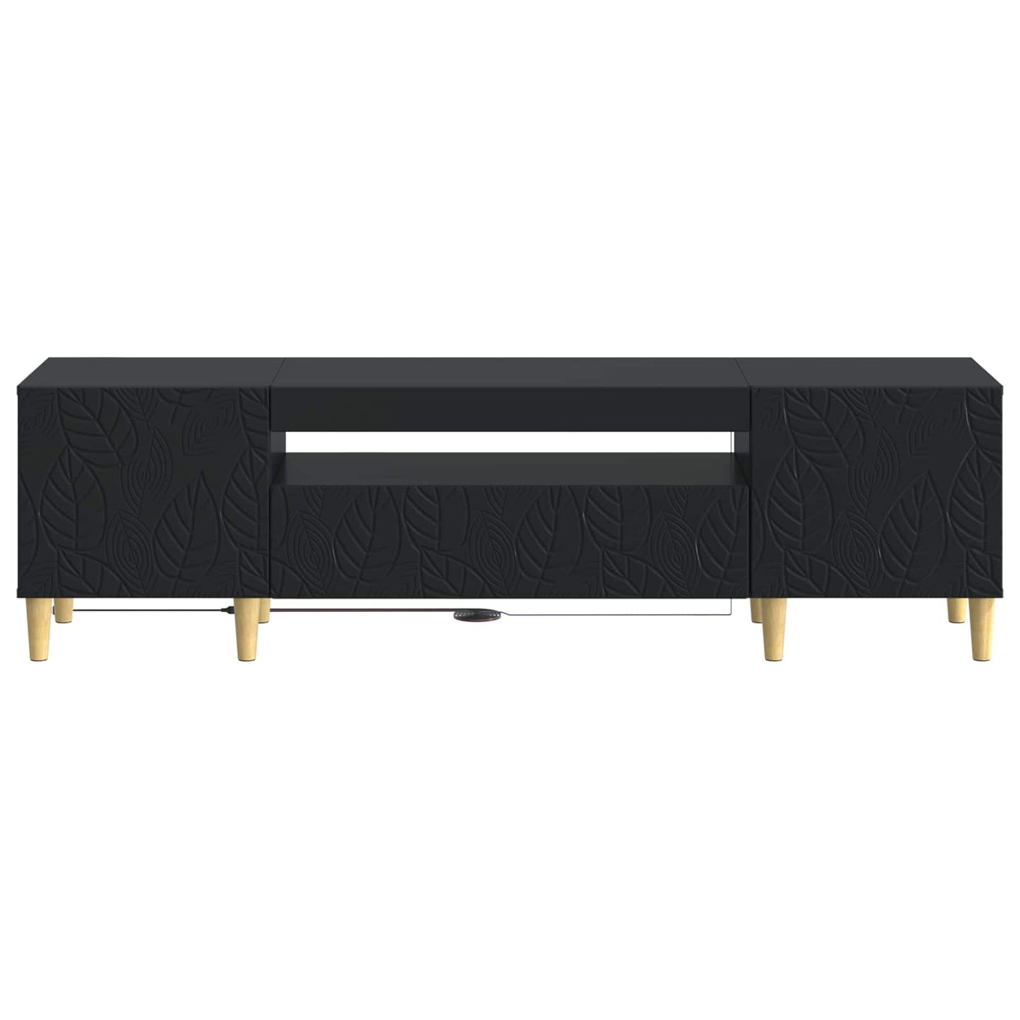 vidaXL LED TV Cabinet Black Engineered Wood
