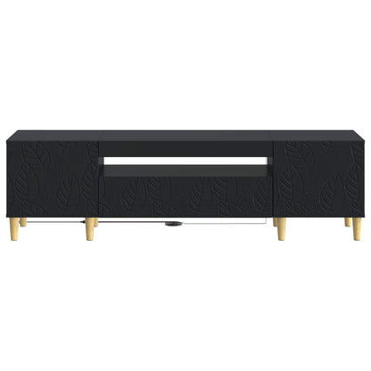 vidaXL LED TV Cabinet Black Engineered Wood