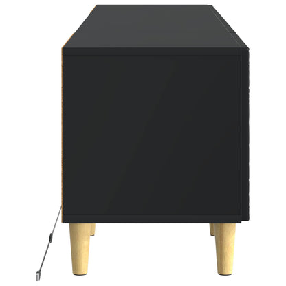 vidaXL LED TV Cabinet Black Engineered Wood