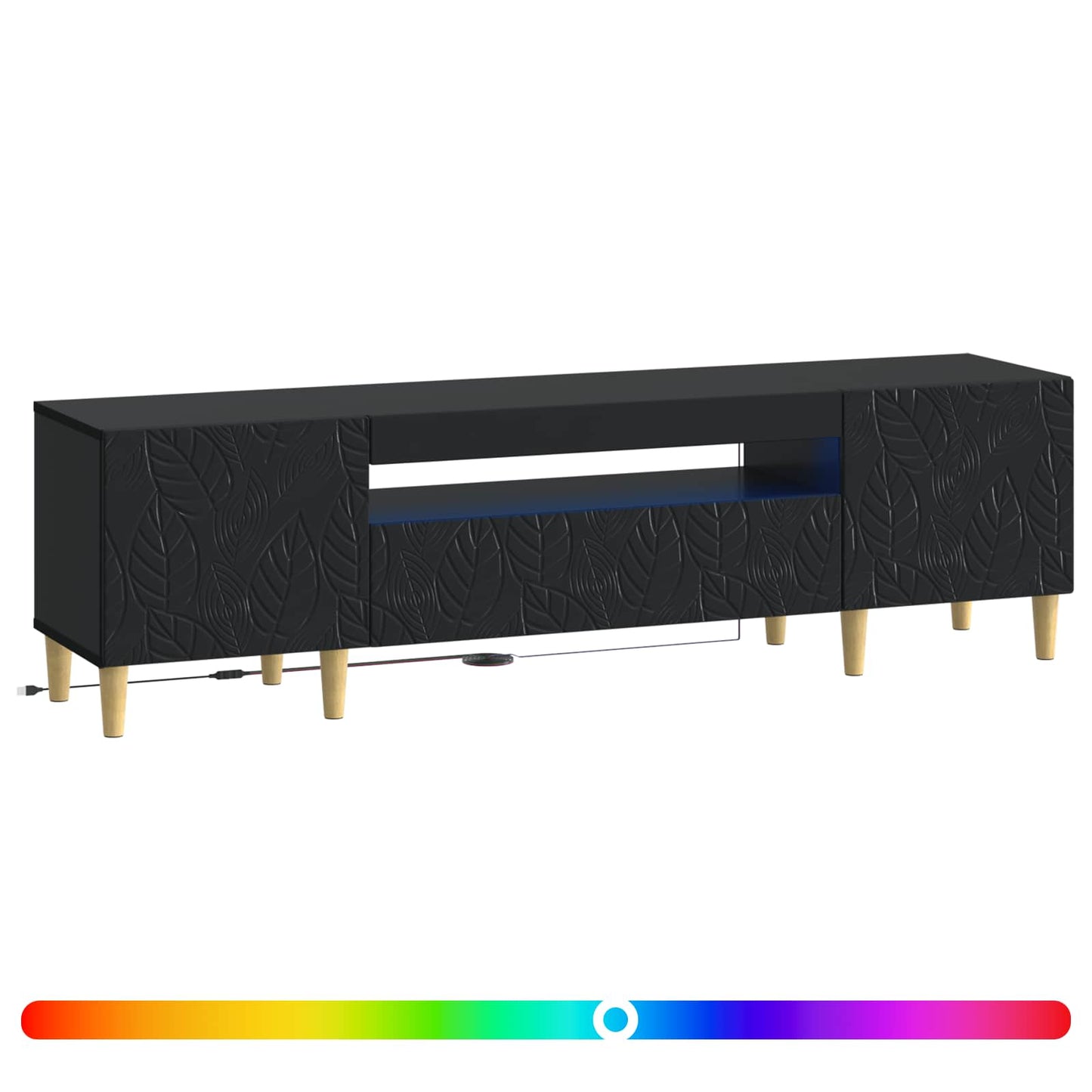 vidaXL LED TV Cabinet Black Engineered Wood