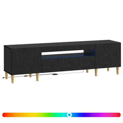 vidaXL LED TV Cabinet Black Engineered Wood