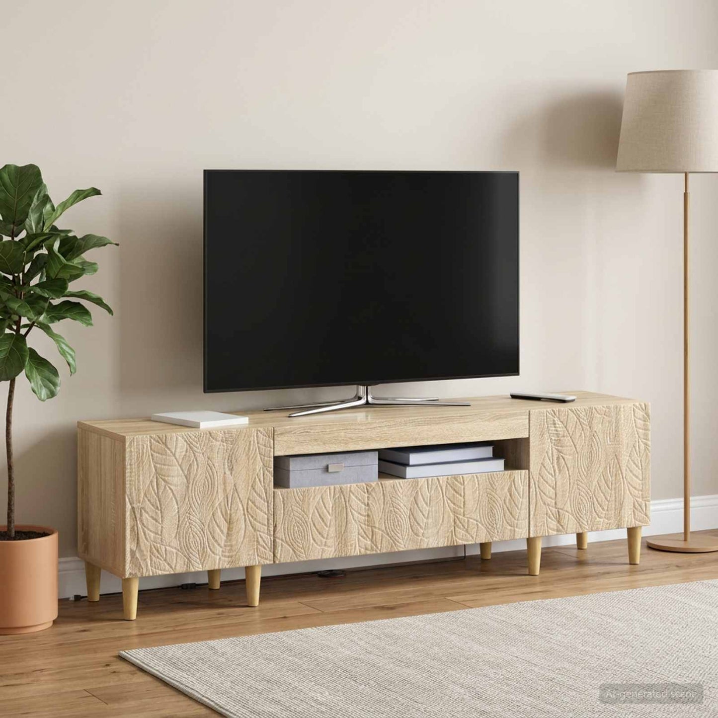 vidaXL LED TV Cabinet Sonoma Oak Engineered Wood