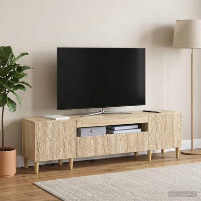 vidaXL LED TV Cabinet Sonoma Oak Engineered Wood