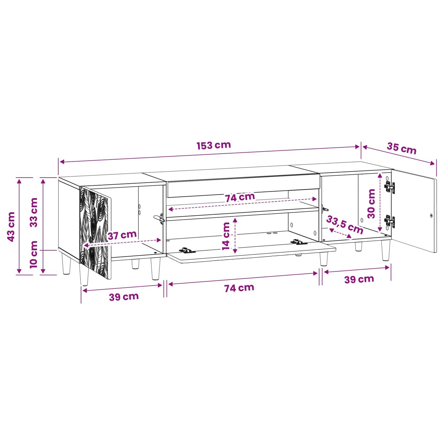 vidaXL LED TV Cabinet Sonoma Oak Engineered Wood